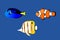 Beautiful sea fish set, minimal cartoon style.