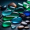 Beautiful sea glass in different sizes - ai generated image