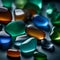 Beautiful sea glass in different sizes - ai generated image