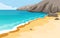 Beautiful Sea Panorama Beach Coast Bay Ocean Landscape Illustration