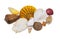 Beautiful sea shells on a white background