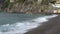 Beautiful Sea Splashing Wave on the Positano Beach. Seascape. Nature. It.