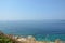 beautiful sea view in croatia, Kamenjak Istria, Croatiayellow flowers by the sea, Kamenjak Istria, Croatia