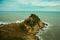 Beautiful sea with waves and mountains.Aerial view.Mui Ne, Phan Thiet, Vietnam.