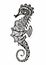 Beautiful seahorse tattoo design vector art clipart