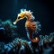 Beautiful seahorse under the sea - ai generated image