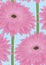 Beautiful seamless background with pink gerbera flower with a stem.