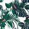 Beautiful seamless floral pattern background with tropical dark jungle plants.