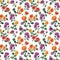 Beautiful seamless floral pattern with watercolor gentle blooming chrysanthemum flowers. Stock illustration.