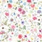 Beautiful seamless floral pattern with watercolor hand drawn gentle summer flowers. Stock illustration. Natural artwork.