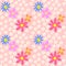 Beautiful seamless image with multicoloured floral pattern on pink background. Vector design