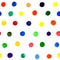 Beautiful seamless pattern with bright watercolor circles shapes. hand painted brush strokes. Background dots polka design for