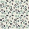 Beautiful seamless pattern with colorful flowers and leaves