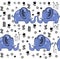 Beautiful seamless pattern enamored elephants fabric, textile