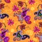 Beautiful seamless pattern with flowers and paisley. Print for fabric, textile, packaging. Fantasy ornament