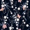 Beautiful seamless pattern of garden many kind of botanical plants,flowers,orchid ,floral design for fashion,fabric,wallpaper,web
