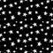 Beautiful seamless pattern hand drawn doodle stars black and white isolated on background. night sky