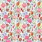 Beautiful seamless pattern with hand drawn watercolor protea banksia and other australian flowers. Stock illustration.