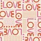 Beautiful Seamless pattern with love words, and mini hearts with line of circle polka dots in modren style design for fashion ,