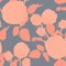 Beautiful seamless pattern with orange line roses and leaves. Hand drawn contour lines.