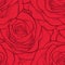 Beautiful seamless pattern in red roses with conto