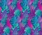 Beautiful seamless pattern with ropical jungle palm leaves.