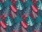 Beautiful seamless pattern with ropical jungle palm leaves.