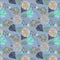 Beautiful seamless pattern of steel teal ,khaki web color asteraceae and sunflower with cyber grape and middle blue green color