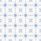 Beautiful seamless pattern with watercolor hand drawn blue dutch style tiles . Stock illustration.