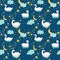 Beautiful Seamless Pattern with white Swans, Moon and Stars, use for Baby Background, Textile Prints, Covers, Wallpaper