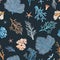 Beautiful seamless underwater pattern with watercolor sea life colorful corals. Stock illustration.