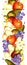 Beautiful seamless vertical pattern with watercolor fruits, apples, pears and grapes.