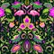 Beautiful seamless wallpaper with exotic flowers, tropical leaves and pink flamingo for carpet, fabric, textile and wrapping paper