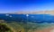 Beautiful seascape, boats, mountains, beautiful views