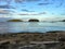 A beautiful seascape of the calm ocean waters of the gulf islands during dusk, in British Columbia, Canada.