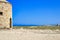 Beautiful seascape with old windmill