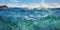 Beautiful seascape panorama, ocean sea wave surface and clear blue sky. Generative AI