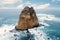 Beautiful seascape on Papuma beach with big rock