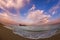 Beautiful seascape with a ship wreck on the shore of Black Sea