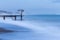 Beautiful seascape with tide and lonely pier