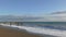 Beautiful seascape with tide and lonely pier