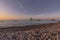 Beautiful seascape with a view of a trabucco at sunset