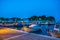 Beautiful seaside view by Skiathos port at sunset. Skiathos, Greece