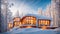Beautiful season eco-friendly country snow-covered house cottage village cold scenery