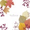 Beautiful seasonal Background with autumn leaves and berries