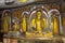 A beautiful seated Buddha statue inside the Dambulla Cave Temples in central Sri Lanka.