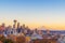 Beautiful Seattle city skyline on the sunset,Washington,usa.