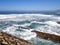 Beautiful seaview with wild waves in Lisbon, Portugal