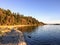 A beautiful secluded sandy beach on Sidney Island in the Gulf Islands of British Columbia, Canada.