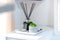 Beautiful selective focus shot of a tray design full of trendy interior decorations